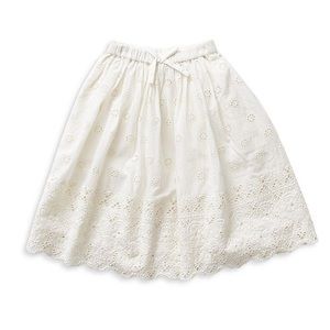 NWOT Pink Chicken Loretta White Eyelet Skirt